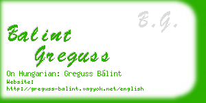 balint greguss business card